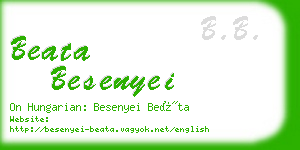 beata besenyei business card